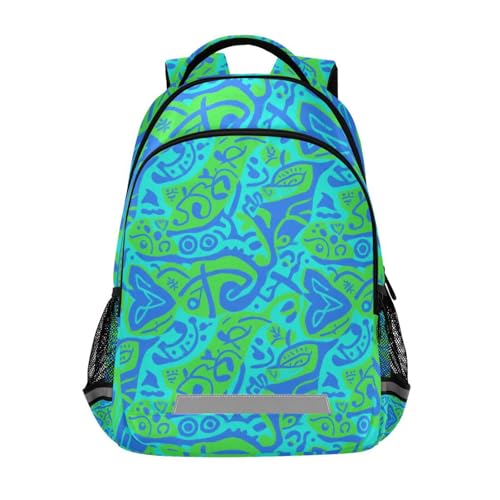 Blue-green Tie-dye backpacks in bulk for kids with chest clip books bag for middle school mochilas para ni?os