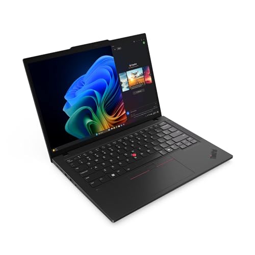 Image of Lenovo ThinkPad T14 Gen 6 Laptop with Intel Core Ultra 7 258V Processor, 14 inch WUXGA, Touchscreen 400Nits Display, AI Powered, 32GB LPDDR5X-8533MT /s Memory, 1TB SSD, Wi-Fi 7, FP Reader, and Win 11 Pro