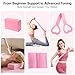 TSPFUI Pilates Ring Kit for Women,Magic Circle Hoop, 5 Resistance Bands,Yoga Ball & Yoga Block,Workout Guide Included，Full-Body Pilates Workout Equipment Suitable for Beginners(15pcs) (8pc-Pink)