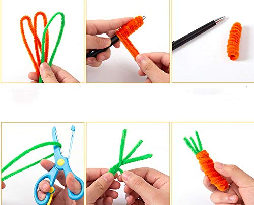 Kit de nettoyage pour pipe - Pluesch - Mini pompons colorés - Yeux roulés - 40 couleurs - Feuilles de feutre pour enfants - Pour travaux manuels, loisirs créatifs (style 2) - Image 5