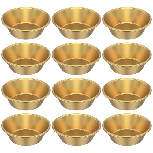 ZLHETWT Sushi Dipping Bowls, Side Dish Bowls, Condiment Cups, Condiment Bowls, Mini Saucers Bowls Anti Rust Seasoning Dishes With Smooth Rounded Edge for Home Restaurant (Gold)