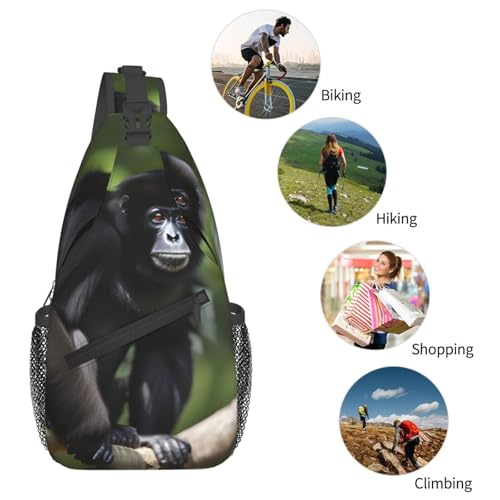 Mochila Crossbody Gibbon Mono Negra para Trekking miniatura 6