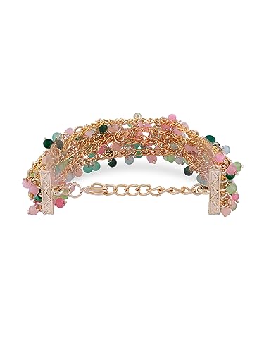 Color Strand Beaded Cluster Ethnic Bracelet for Women