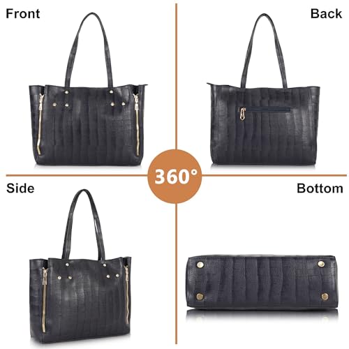 Image of DANIEL CLARK Crocodile Pattern Tote Bag for Womens, Big Purses And Handbag Ladies Big Shoulder Bag