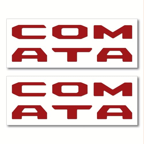 Image of Prime Series UV Weatherproof Vinyl Decals: Pair of Left and Right Front Door Sill Protector Letter Inserts fits Tacoma 2016-2023 (Gloss Ruby Red)