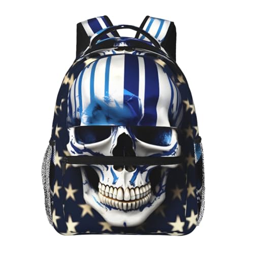 Mochila impermeable EdWal para laptop con estampado de calavera bolsa fácil de limpiar