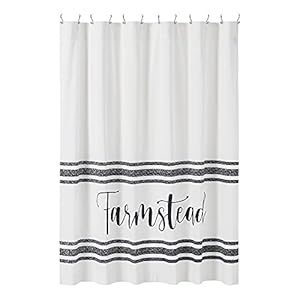 VHC Brands, Sawyer Mill 'Farmstead' Shower Curtain, Black, 72x72 VHC Brands Sawyer Mill Farmstead Shower Curtain Black 72×72