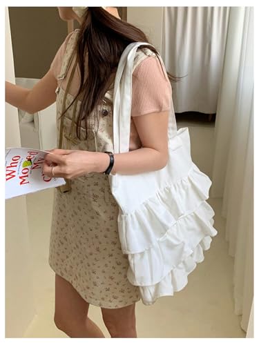 Bolso Tote de Lona con Volantes para Mujer miniatura 4