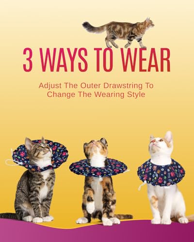 FAYOGOO Cat Cone Collar Soft – Adjustable Cat Recovery Collar After Surgery – Waterproof Soft Cone for Cats to Stop Licking FAYOGOO Cat Cone Collar Soft – Adjustable Cat Recovery Collar After Surgery – Waterproof Soft Cone for Cats to Stop Licking