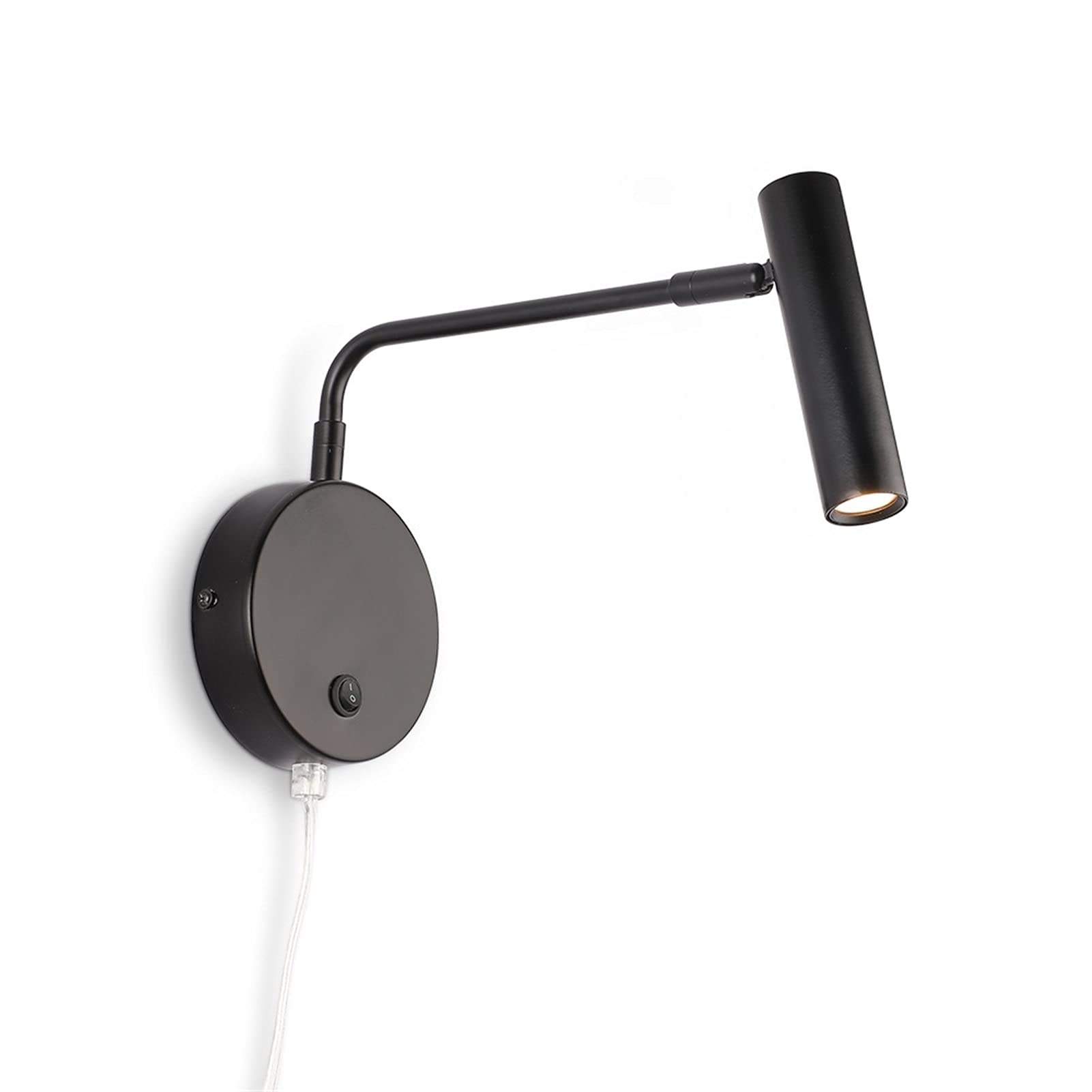 HYJAUSXB Reading Wall Lamp with Plug Wired丨Adjustable Angle 3 Led Mounted Light丨Indoor Swing Arm Lighting Fixture丨Rotatable Sconces for Bedroom Nightstand (White3000k)