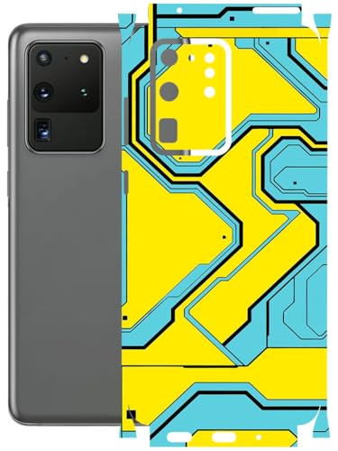 Image of AtOdds - Full Body Back Screen Guard Protector Film - Lamination Wrap Skin Sticker Compatible with Samsung Galaxy S20 Ultra | Scratchproof Matte Finish (YellowLane)