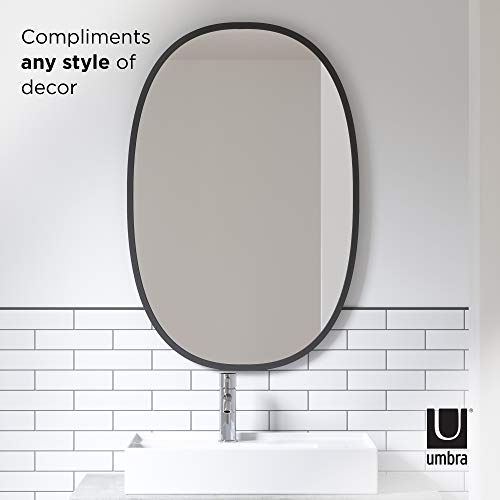 Umbra Hub Oval Mirror by Umbra ­­– Wall Mirror for Entryways, Washrooms, Living Room and More, Black