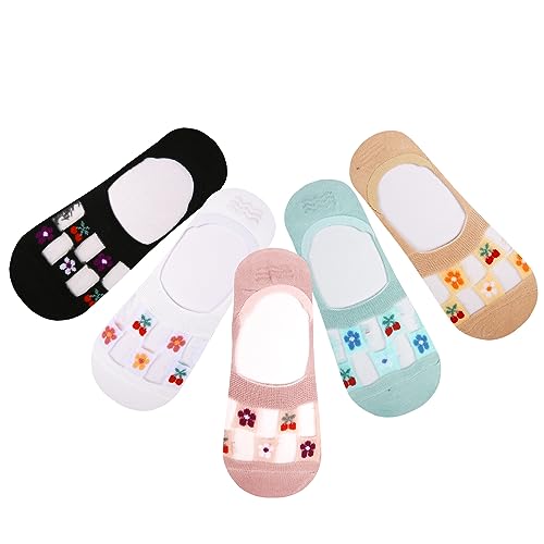 Image of Benefeet Sox Sheer No Show Socks for Women Girls Lace Mesh Low Cut Liner Socks Ultra Thin Nylon Invisible No See Footies Sock