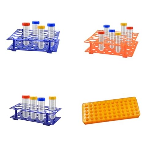 LSVERDE 3 Pack Test Tube Rack +1 Pcs Microcentrifuge Tube Rack Cover