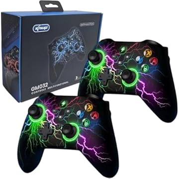 Combo kit com 2 Controle Gamepad Joystick Com Bluetooth Wireless Sem fio Compatível Com Para Celular Android ou iOS Smart TV Samsung Tablet ou PC Computador I Controle KP-GM032 para Jogos Mobile de Smartphone com Suporte a Cloud Gaming Xbox Game