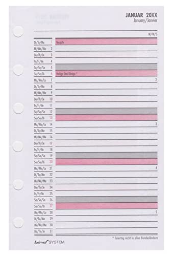 BIND B550326 Kalendereinlage für Tageskalender A5, Timer Einlage für Kalender Jahr 2026, 1 Tag / 1 Seite, Terminkalender mit System, Kalendarium für bind Systemplaner und Standard Timeplaner