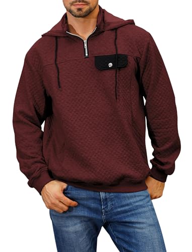 Sweat à fermeture éclair quart de tour avec poche avant et cordon ajustable