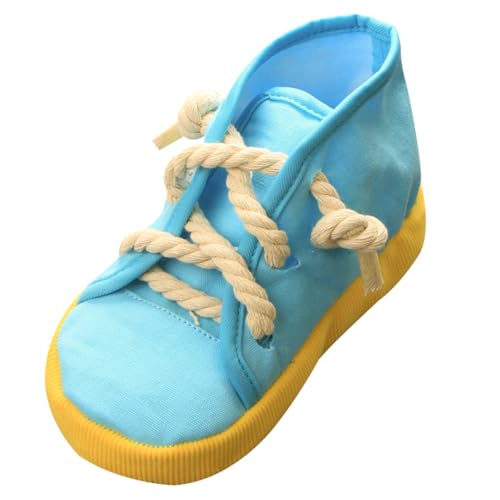 Tiardey Scarpe interattive Resistenti a Forma di Scarpe Che scricchiolano per Cani di Piccola, Media e Grande Taglia, con cigolii (Blu)