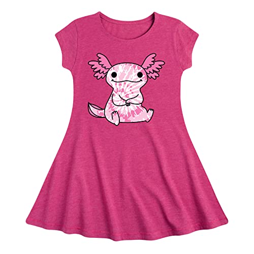 Instant Message - Tie Dye Axolotl - Toddler & Youth Girls Fit & Flare Dress