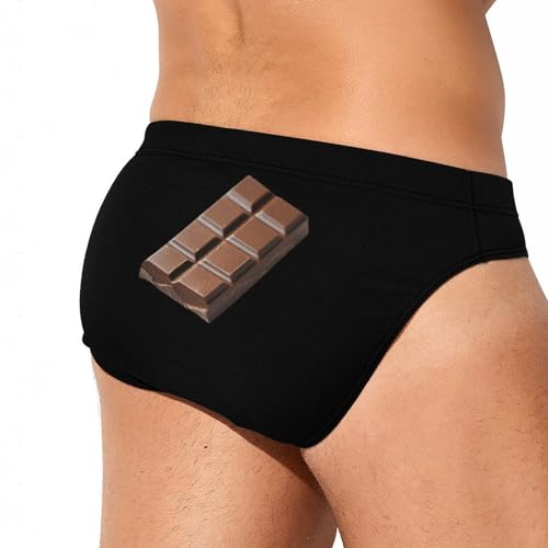 Chocolate Bar Printed Swim Briefs for Men Sexy Bikini Swimwear Elastic Beach Trunks Bathing Suit4