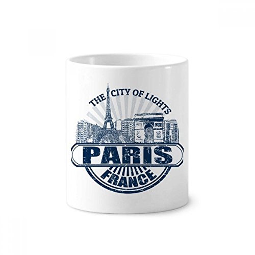 Porte-brosse à dents Tour Eiffel en céramique blanche 350ml