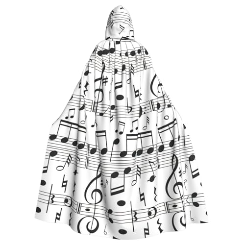 YQxwJL Bata con estampado de notas musicales, disfraz de