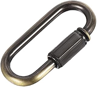 sourcing map Chain Connector, 4mm Thick Quick Link Screw Lock Oval Clips for Chandelier Pendant Lights Black Pack of 6