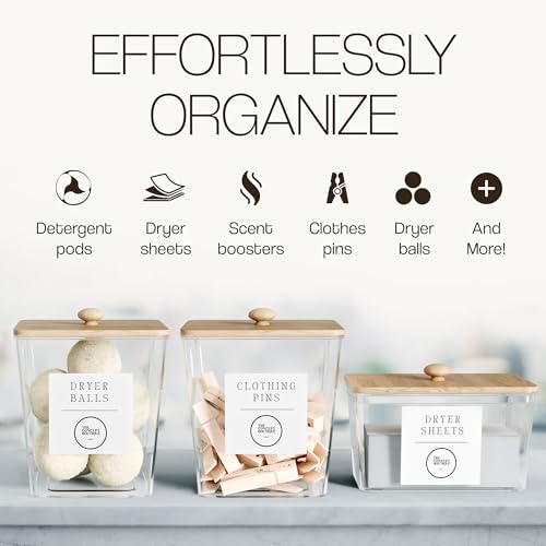 Image of Laundry Capsules and Dryer Sheets, Acrylic Laundry Room Containers, Organization Jars, Laundry Room Storage, Laundry Room Storage Jars for Laundry Room Organization