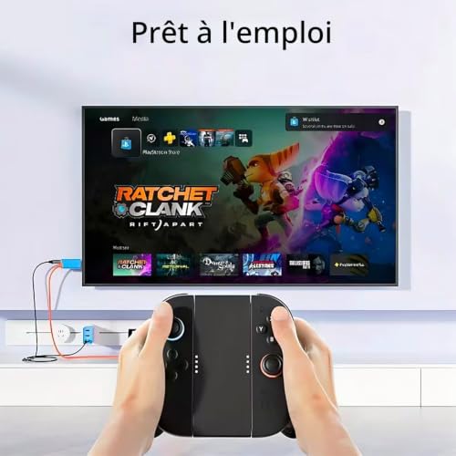 GKEAPZA Câble USB C vers HDMI pour commutateur/OLED, station d'accueil 2 en 1 avec HDMI 4K, 100 W PD, mini câble TV de voyage pour interrupteur (pas pour 2) – vue 2