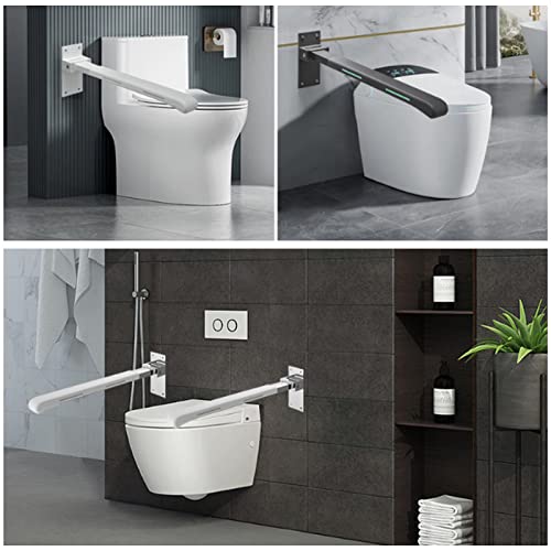 Barra de agarre plegable para inodoro, soporte de seguridad de acero inoxidable, capacidad de 200 kg, mango de ducha antideslizante, diseño de ahorro de espacio, accesorio de baño moderno con luz