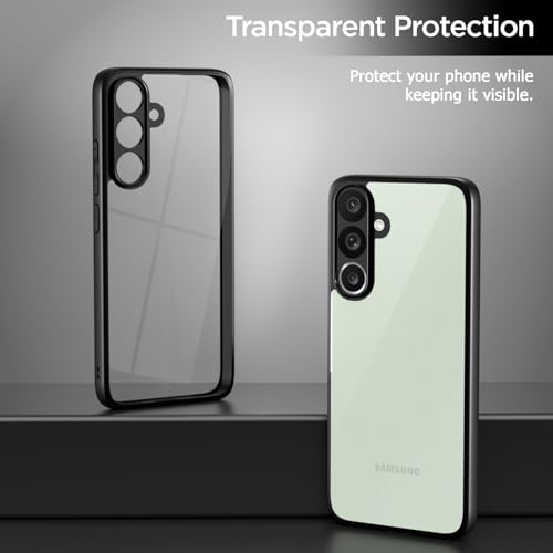 Image of Amazon Basics Back Cover for Samsung Galaxy M56 5G | Shockproof Sleek Hybrid Armor Bumper Case (Black)