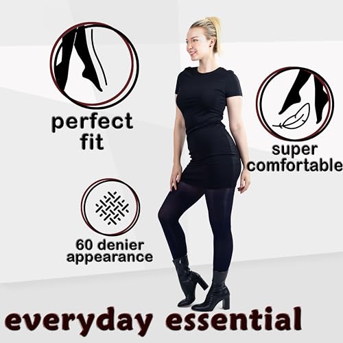 Image of Silky Toes Women's 60D Soft Opaque Tights 1-2 Pairs -Black White And Colored Stockings for Women