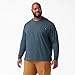 Dickies Men's Long Sleeve Heavyweight Crew Neck, Baltic Blue Single Dye Heather, XX-Large