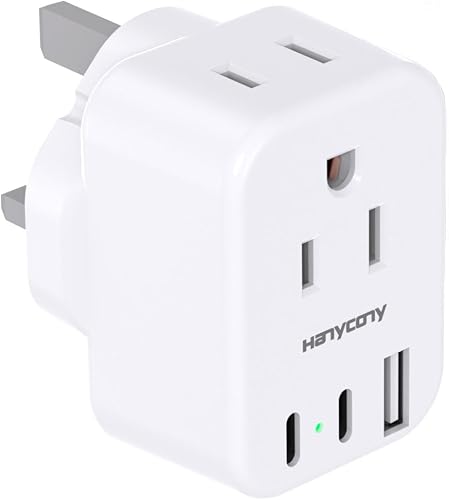 Miniatura 12 de HANYCONY Adaptador de enchufe de viaje europeo USB C, adaptador de enchufe internacional, adaptador de Estados Unidos a Europa, enchufe 2 tomas de