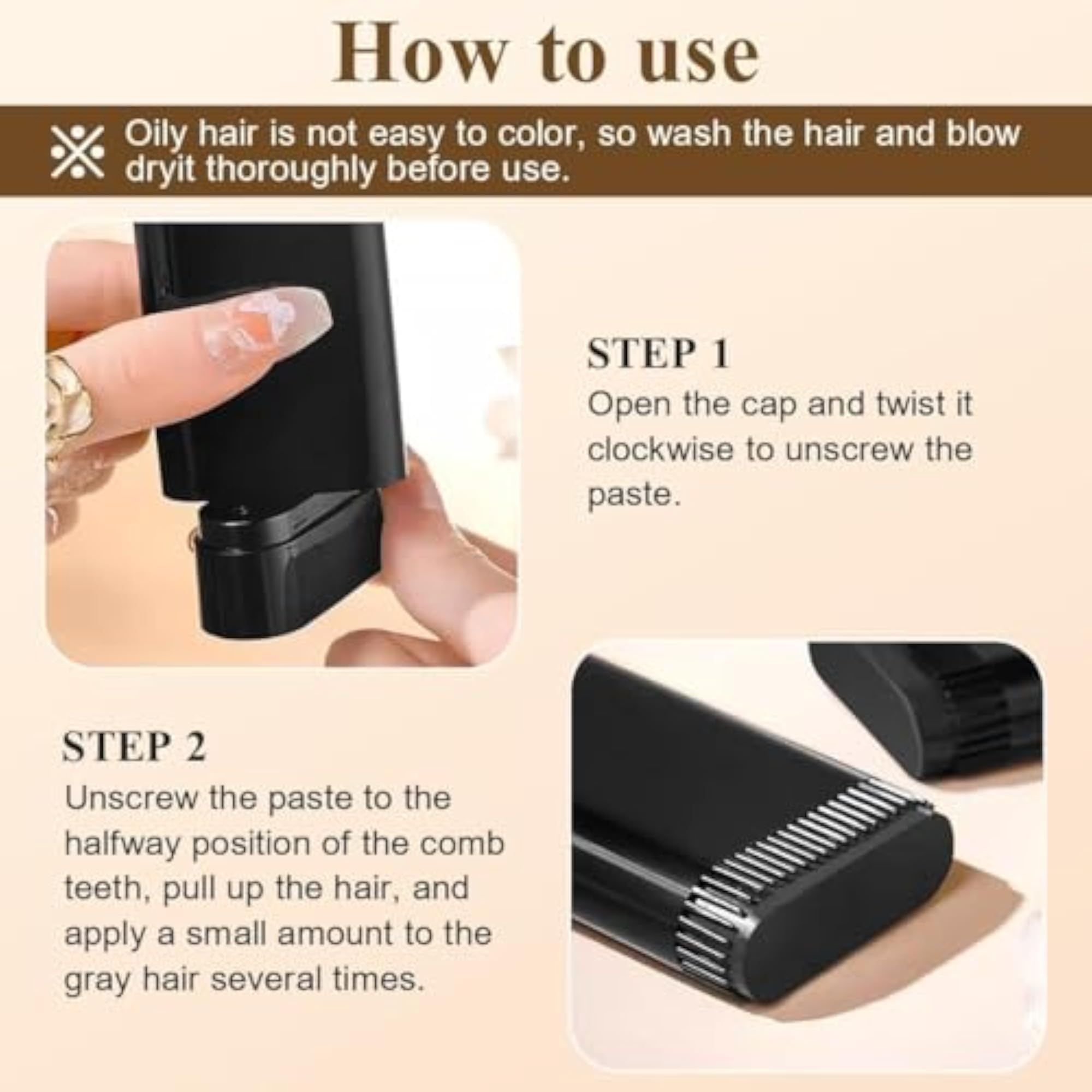 Touch Up Hair Colour Comb, Temporary Root Concealer