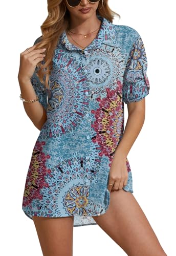 Yincro Women's Swimsuit Coverup Shirt Button Down Beach Cover Up