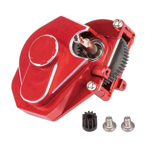 XAQRYQO RC Transmisión para Axial SCX24 1/24 RC Crawler Car Upgrade Parts Caja De Cambios Transmisión Ensamblada Metal con Engranajes Internos Piñón(Red) - imagen 2