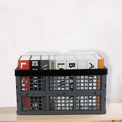 Leendines 32 Liter Foldable Storage Basket, Plastic Collapsible Crate, 3 Packs #TOP5