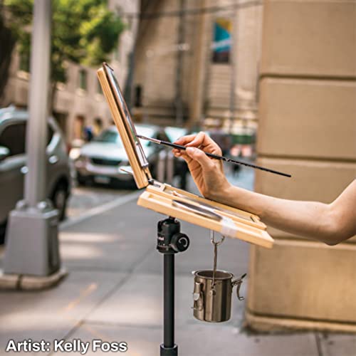 Trekell Golden Taklon Acrylic Paint Brush Set - Assorted Professional Paint Brushes For Oil Paint, Watercolor, And Gouache - 10" Brush Handles, 6 Piece Set #TOP5