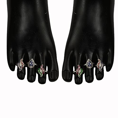 Set of 3 Pairs Silver Toe Rings