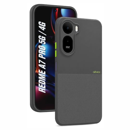 Image of AIBEX Premium Back Cover Case Compatible for Redmi A7 Pro 5G / A7 Pro 4G / Poco C85X 5G|Scratch & Drop Tested Shockproof Matte Texture Case Soft Microfibre Lining Slim Fit Cover Anti-Scratch - Grey