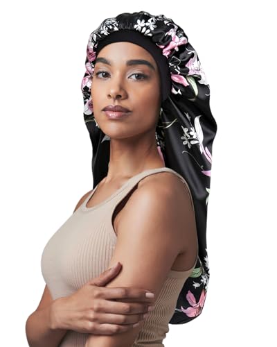 Extra Large Sleep Cap Braids Bonnets for Women Cherry