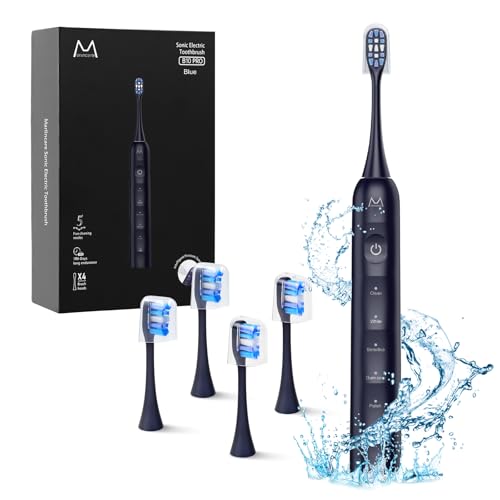 Marlincare Sonic Electric Toothbrush: 180 Days Battery Life, 48000VPM Motor, 5 Cleaning Modes