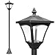 Outsunny LED Solar Gartenlaterne, Gartenlampe aus Kunststoff 120 cm hoch Stehleuchte IP44, Gartenlampe mit 30 Lumen Lichtsensor Solarlampe mit Erdspieß, Windlicht für Garten Balkon Schwarz