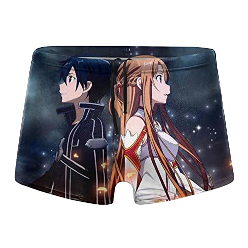 Anime Sword Art Online Cool Men's Bañador Shorts con cordón deportivo de natación para hombre