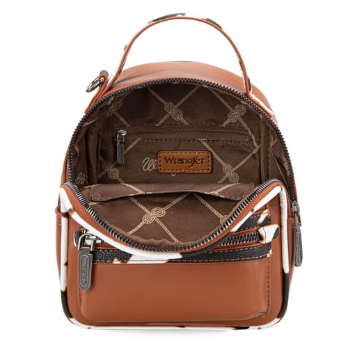 Image of Montana West Wrangler Mini Backpack Cute Cow Print Backpack Purse for Girls and Women, Brown WG102-8600BR