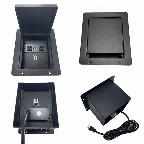 ProSpeakerparts PROCRAFT Mini Gap LID Feed-Thru RECESSED Stage Pocket/Floor Box w/ 1 Wired AC 1 HDMI