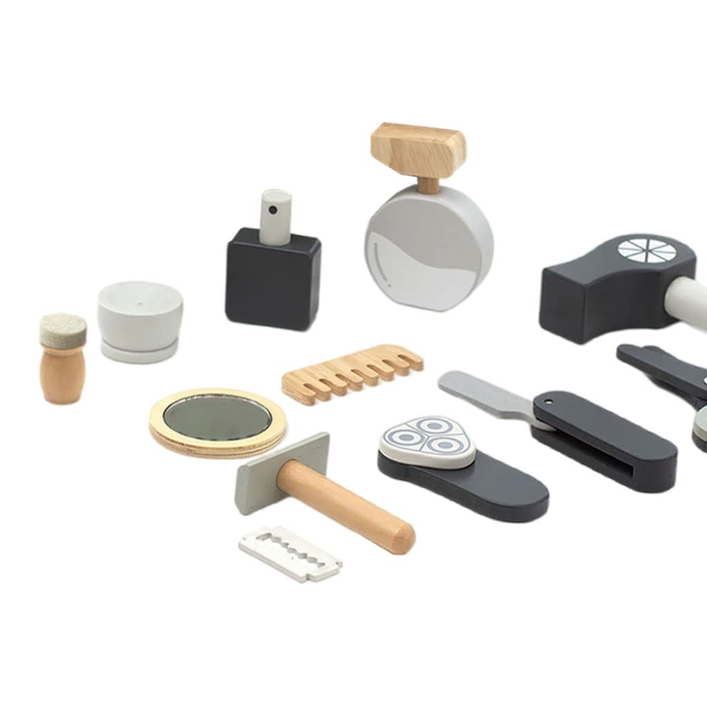 11 Pezzi Trucco Finto Bambini Set Accessori Make Up Giocattolo Legno Sicuro Pennelli Specchio Borsa Adatto per Bambine Gioco Creativo Party Regalo, Kit del Make up
