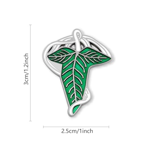 Image of 12Pack Elegance Elven Green Tree Leaf Enamel Pins Cloak Clasp Brooch Bulk-collection cute pins Halloween Christmas Accessory Badge Button Souvenir
