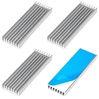 Tunejoy Kühlkörper Aluminium Heatsink mit Thermoklebeband für SSD Laptop Transistor Halbleiter Elektronischer Komponenten 70x22x6 mm 4 Stück